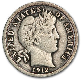 1912 Barber Dime Good/VG 1912 Barber Dime Good/VG